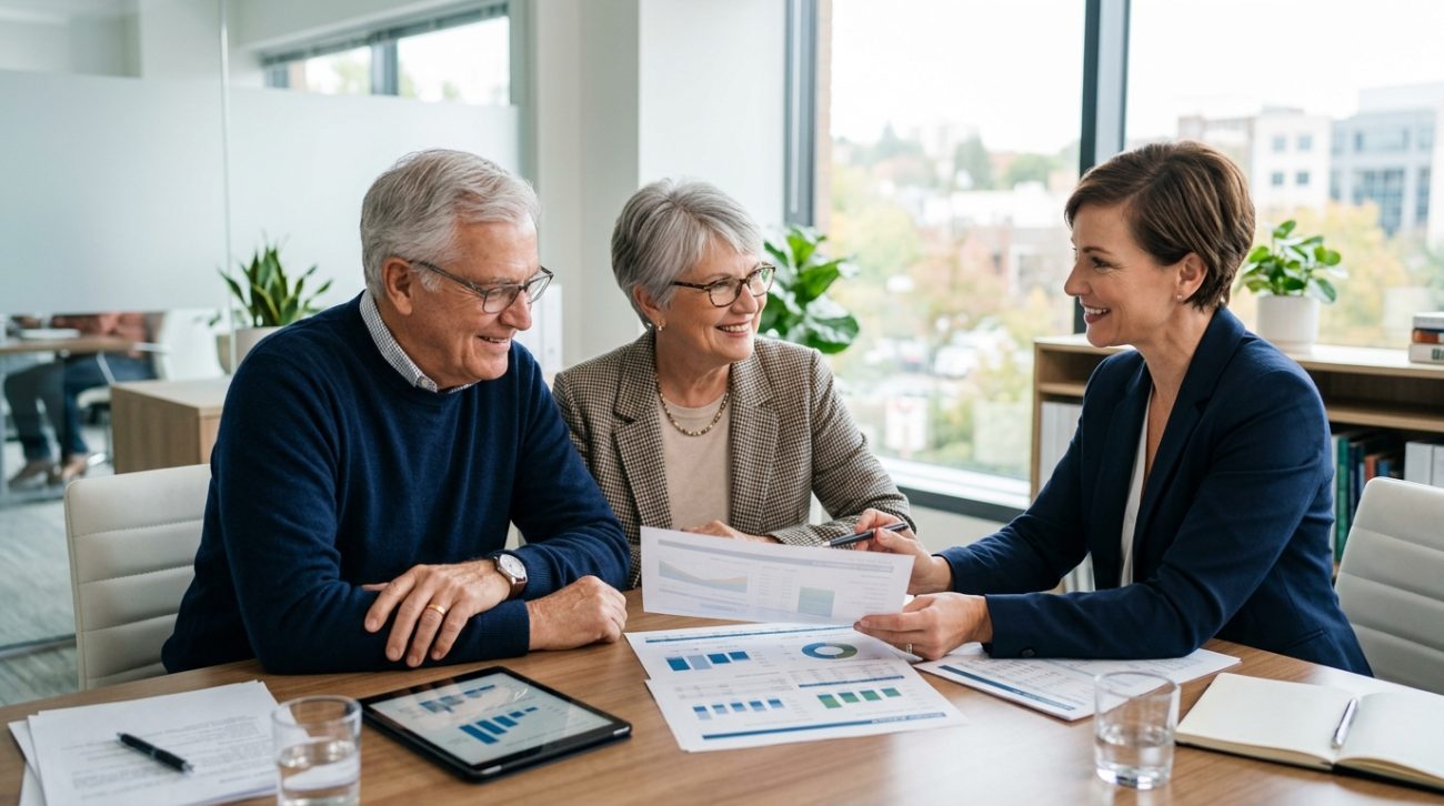 Retired couple balancing reliable income, investments, and inflation protection