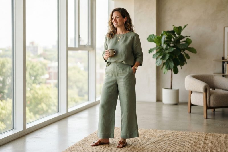 Healthcare professional wearing a modern women's medical scrub set